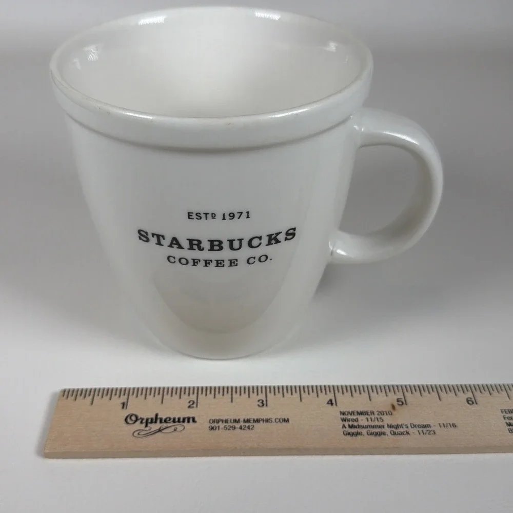 Vintage 2001 Starbucks Barista Coffee Mug White ESTD 1971 Logo Ceramic Cup